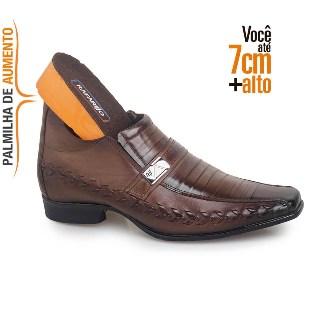 Sapato Social Masculino Rafarillo Elevação de altura 7cm Marrom