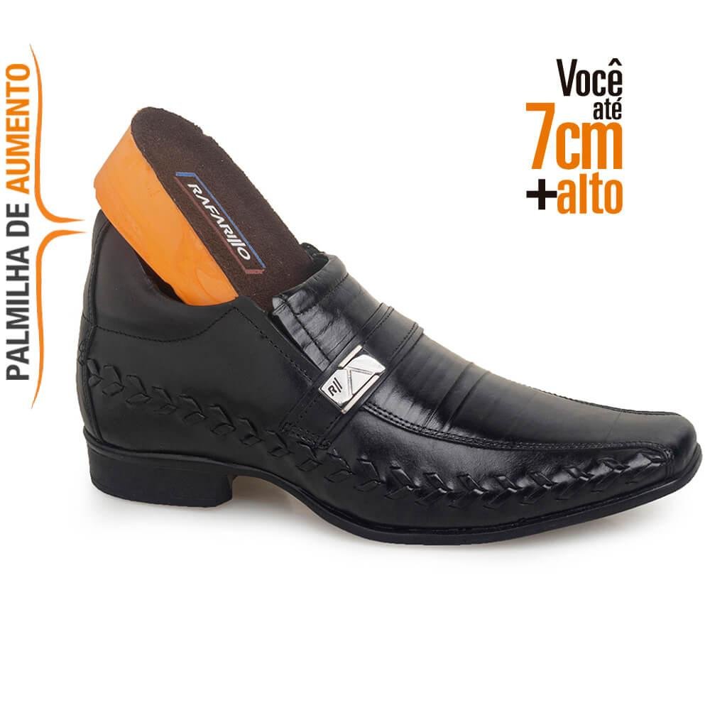 Sapato Social Masculino Rafarillo Elevação de altura 7cm Preto 2