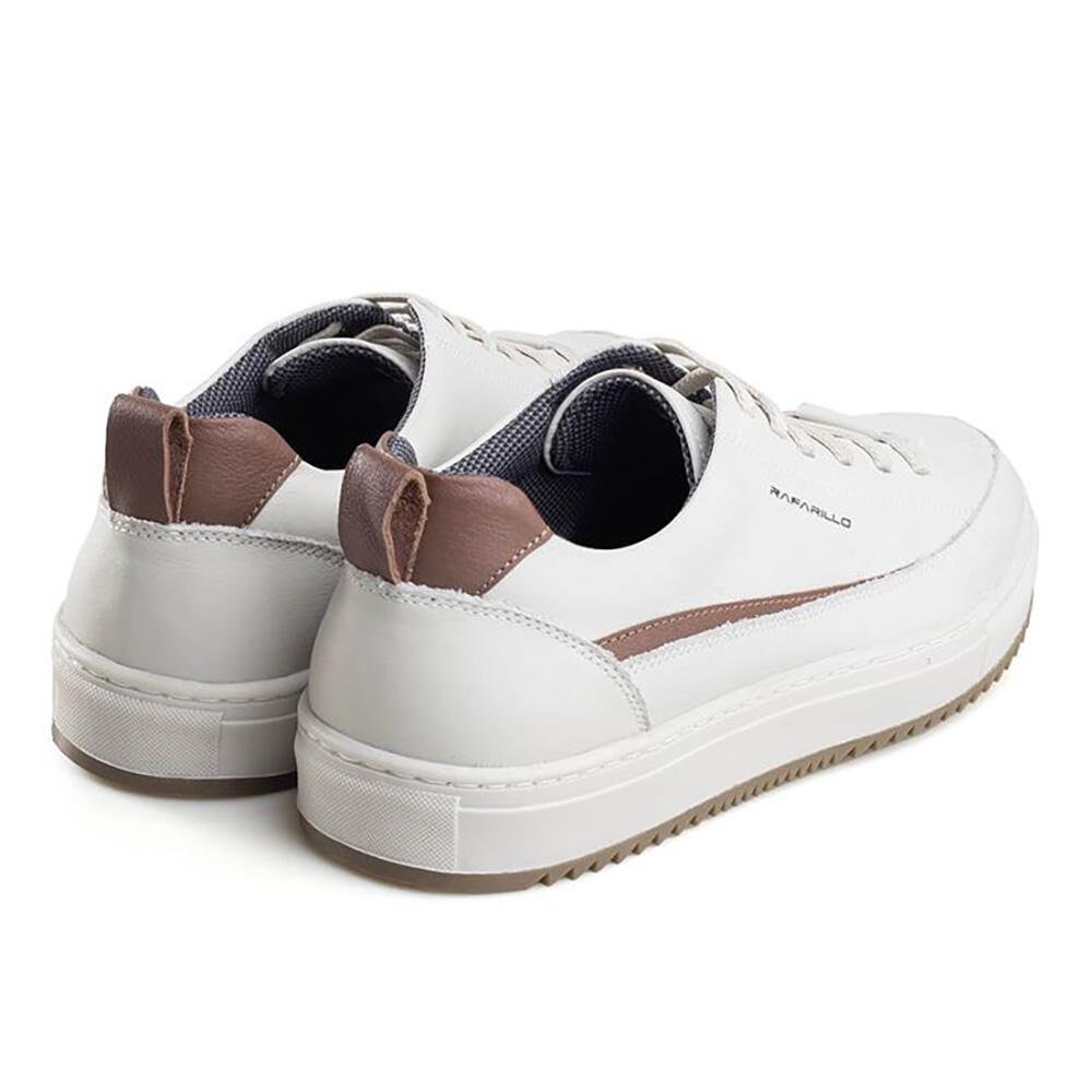 Sapatenis Masculino Couro Confortável Casual Rafarillo Kiev Branco 5