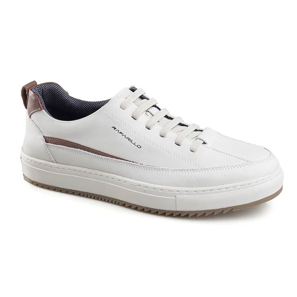 Sapatenis Masculino Couro Confortável Casual Rafarillo Kiev Branco 1