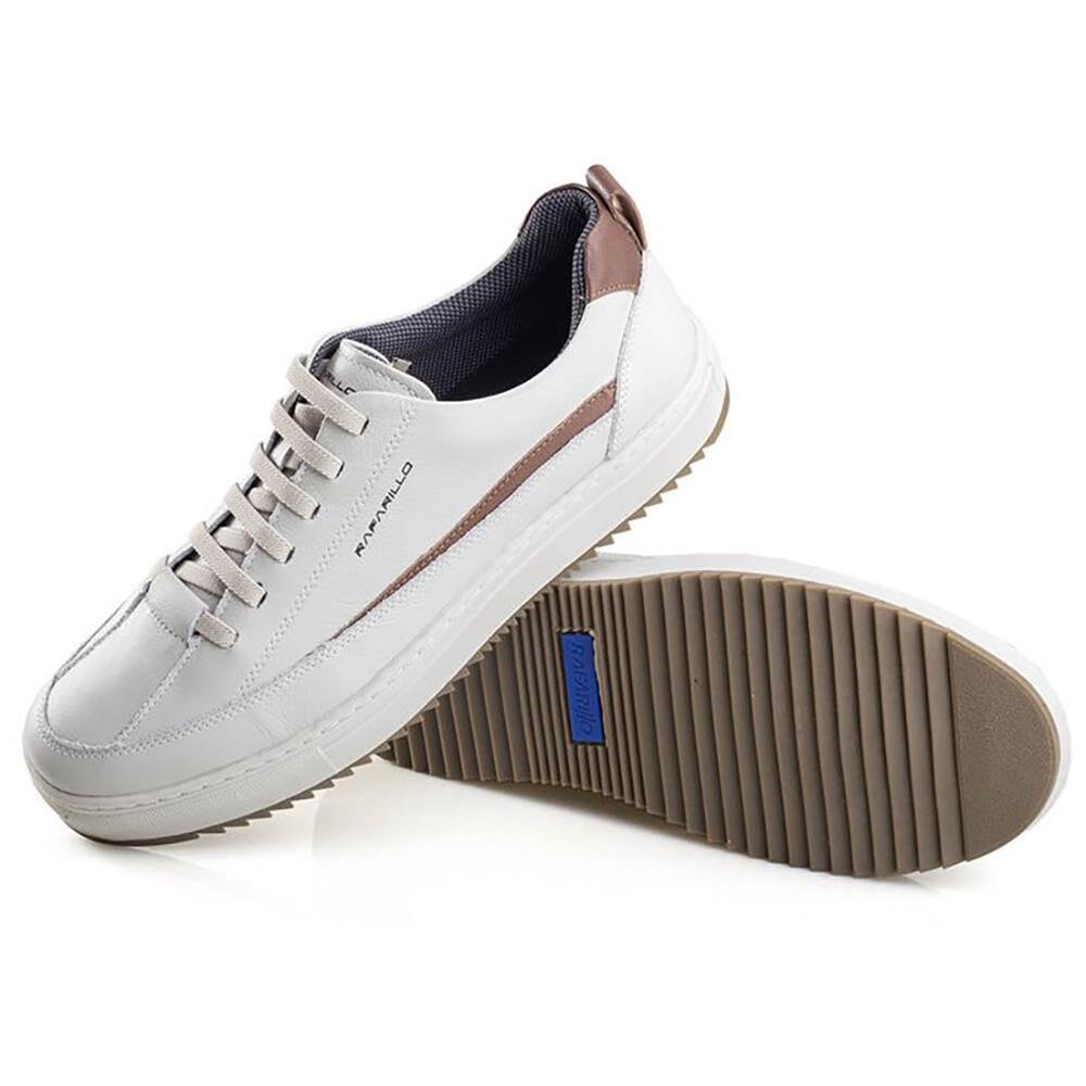 Sapatenis Masculino Couro Confortável Casual Rafarillo Kiev Branco 3