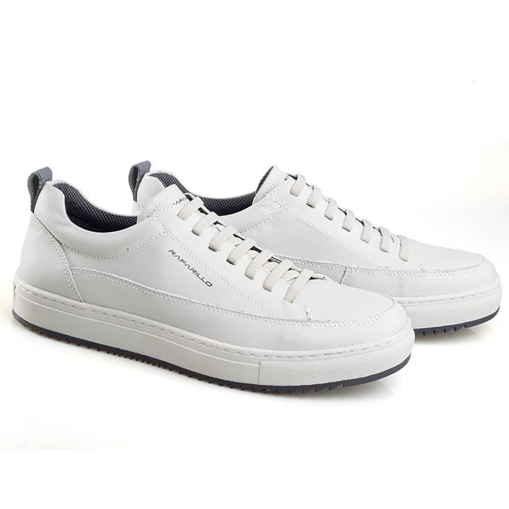 Sapatenis Masculino Couro Casual Moderno Rafarillo Kiev Branco 2