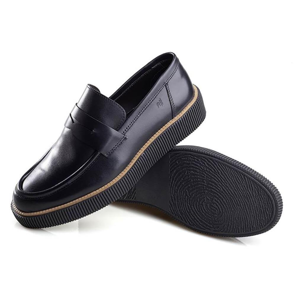 Mocassim Masculino Couro Sola Alta Rafarillo Frankfurt Preto