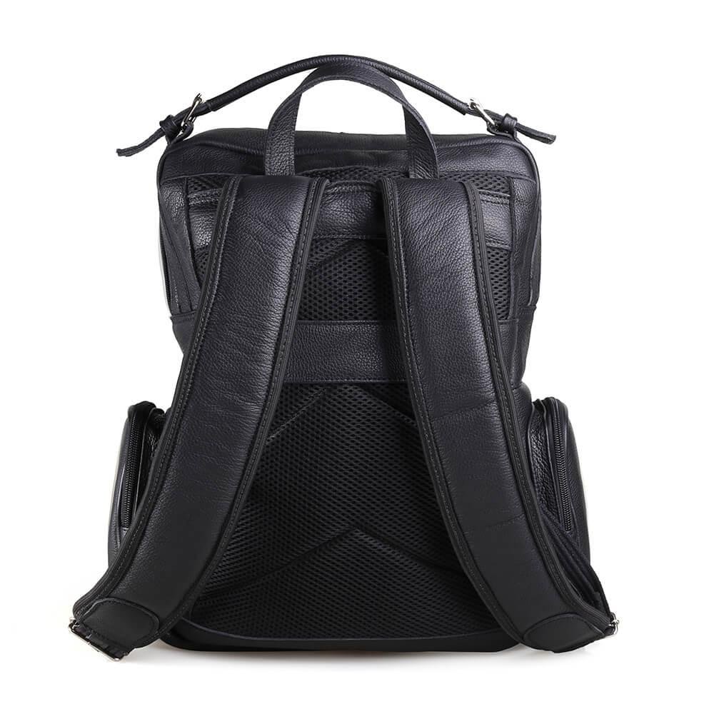 Mochila De Couro Masculina Rafarillo Impermeável Reforçada Preto 3