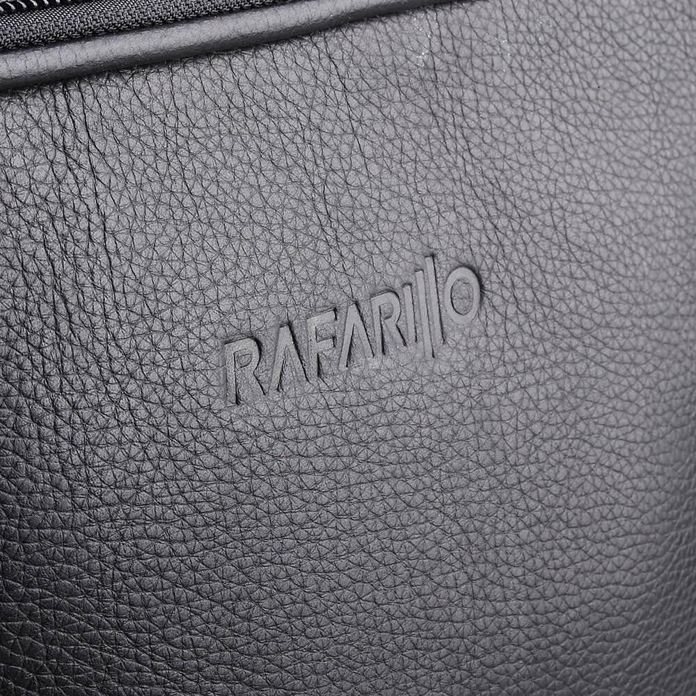 Mochila De Couro Masculina Rafarillo Impermeável Reforçada Preto 5