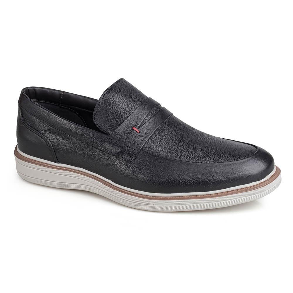 Sapato Social Boston Masculino Confortável Couro Rafarillo Preto 1