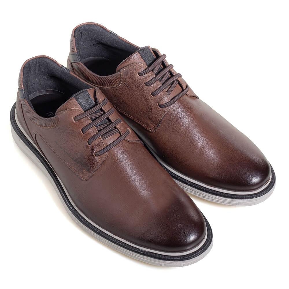 Sapato Moderno Casual Conforto Masculino Boston Rafarillo Mogno 2