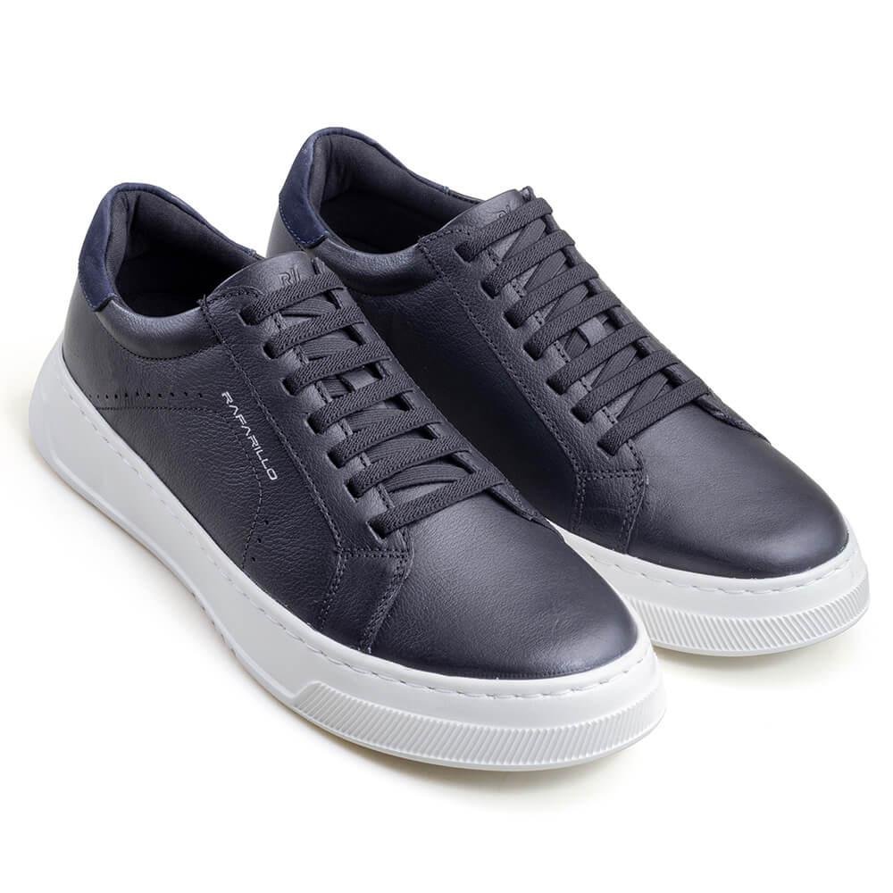 Sapatênis Masculino Max Light Couro Rafarillo com Cadarço Preto 2