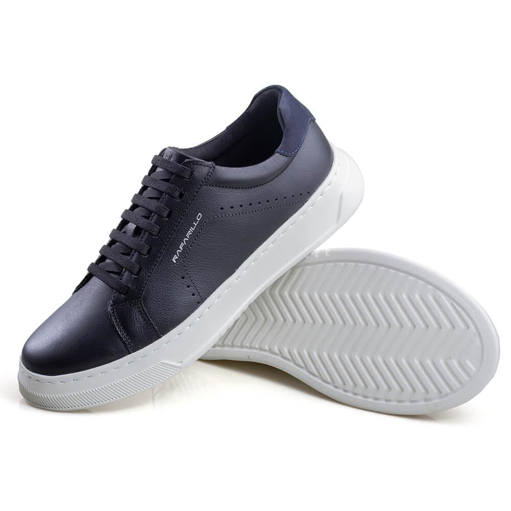 Sapatênis Masculino Max Light Couro Rafarillo com Cadarço Preto 3