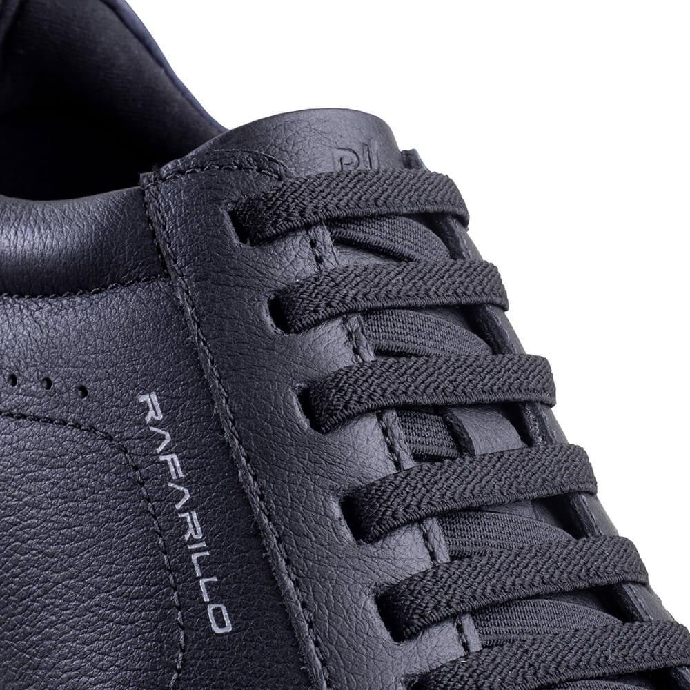 Sapatênis Masculino Max Light Couro Rafarillo com Cadarço Preto 5