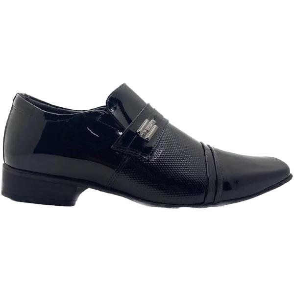 Sapato Social Jota Pê calçados Verniz Napole Masculino 3946 Preto 1