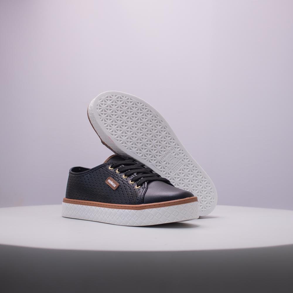 Tênis Feminino Moleca C/ Microperfuros Preto 3