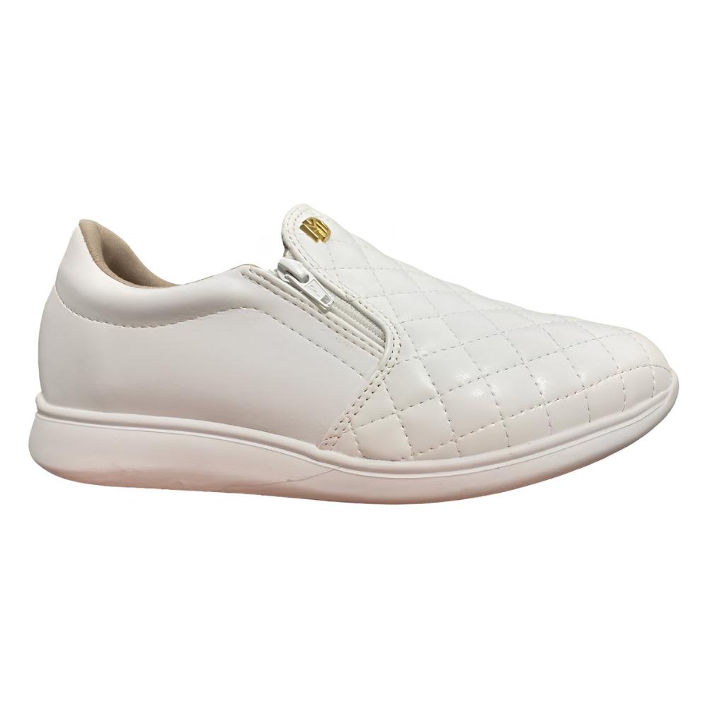 Tênis Feminino Ultraconforto Casual Zíper Feminino - Preto Branco 1