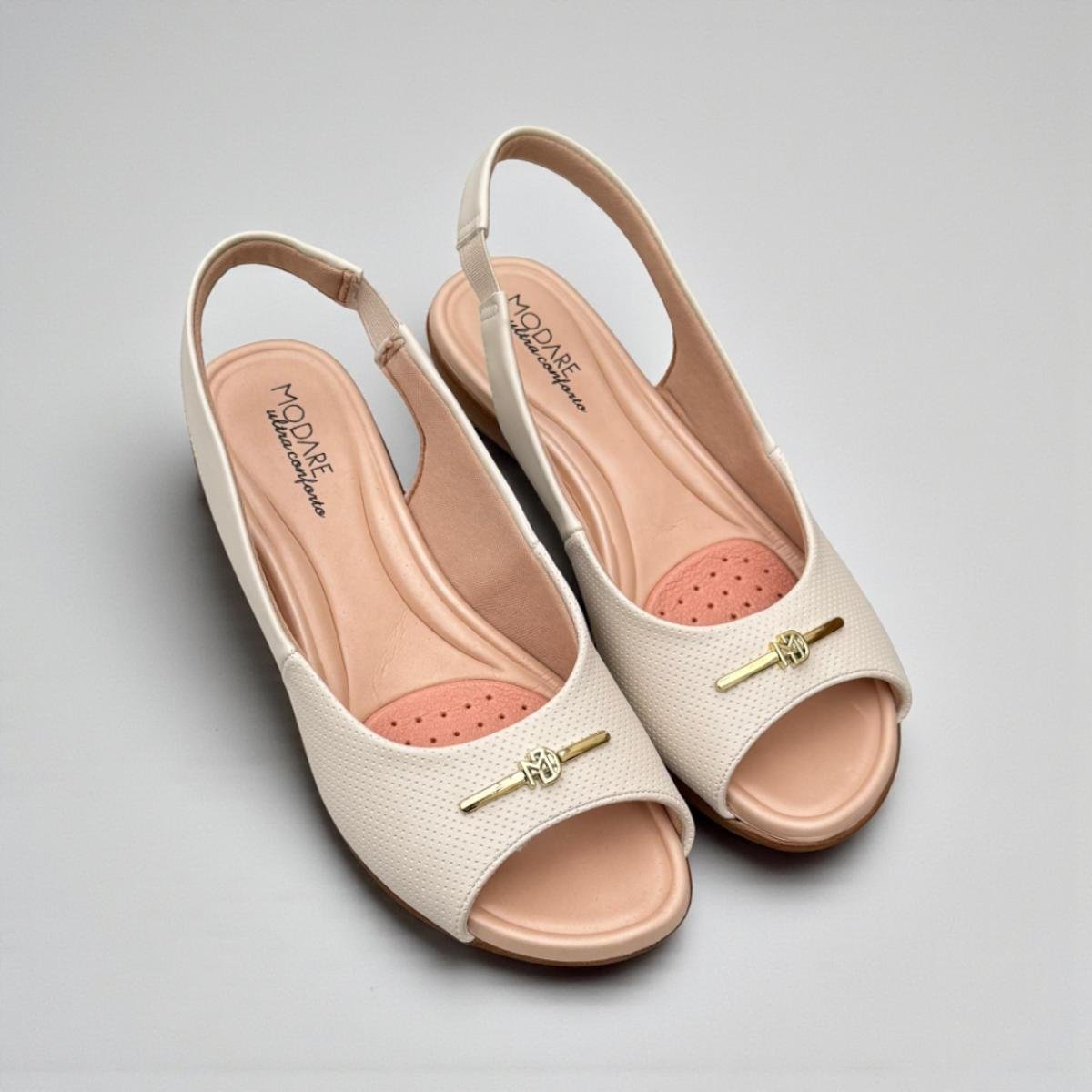 Sandália Femenina Modare NP Micro Perf Galy Pele Strech 7127253 Off White 4