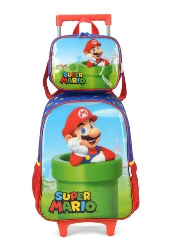 Mochila Infantil Super Mario C/Rodas Luxcel IC39432MO Azul 2