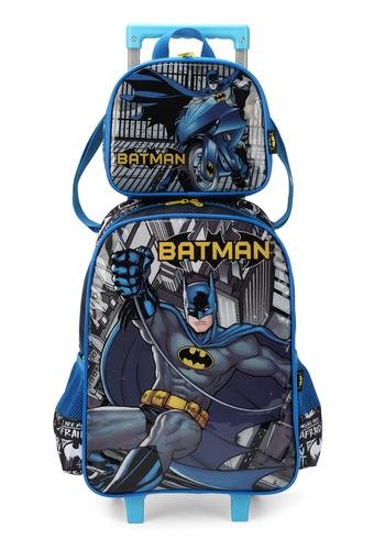 Mochila Infantil Batman Com Roda IC39262BM Azul 2