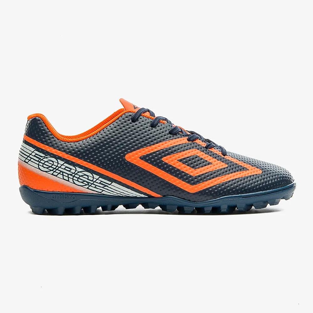 Chuteira Umbro Society Soccer Shoes Force Marinho-Laranja-Branco Azul 1