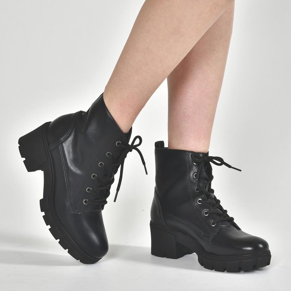 Bota Feminina Coturno Via Marte Napa Montana Preto 4