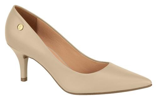 Scarpin Salto Médio Pelica Feminina Vizzano Bege 1