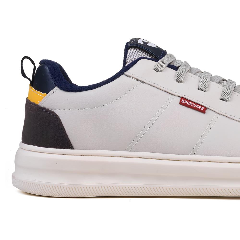 Tenis Masculino Sportfire Casual Cadarço Elastico Branco 3