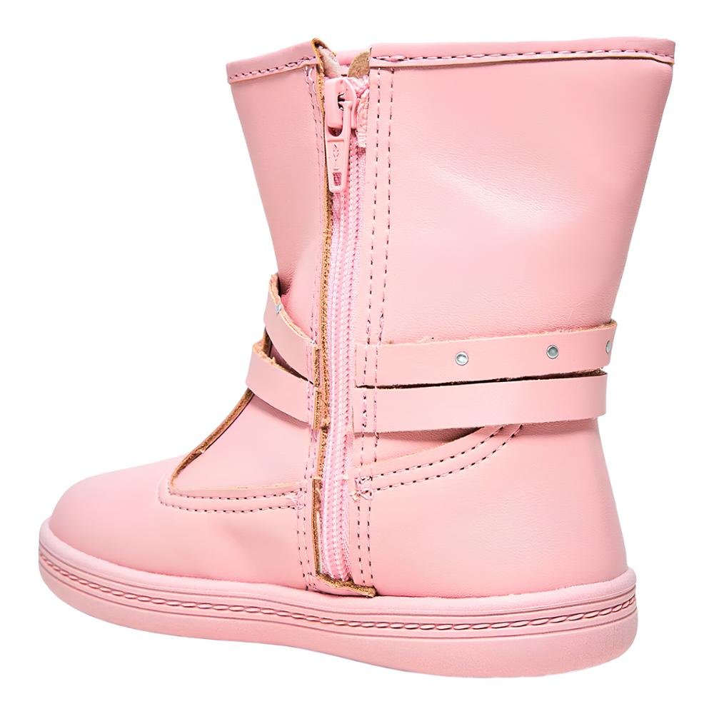 Bota Infantil Meninas Tira Coração Molekinha Rosa 2
