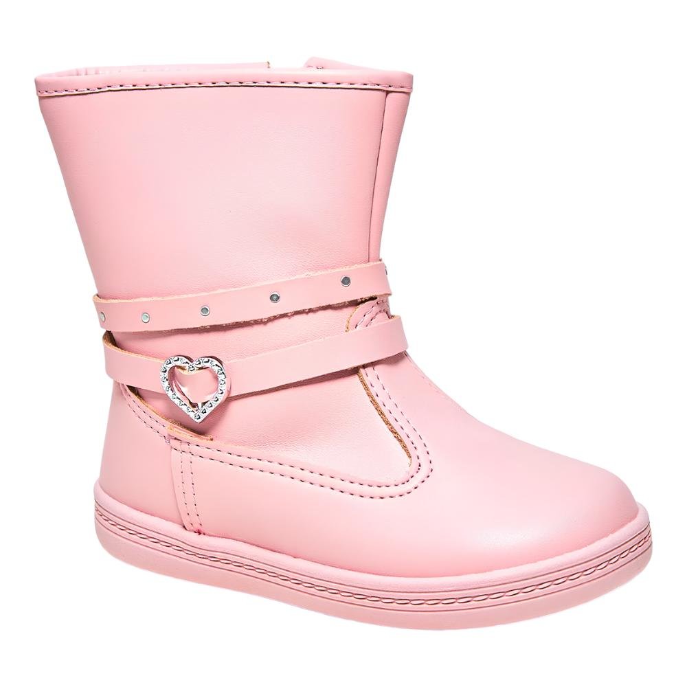 Bota Infantil Meninas Tira Coração Molekinha Rosa 1