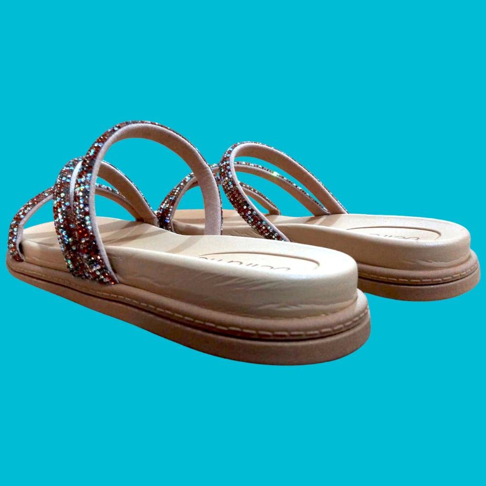 Tamanco Papete Feminino Beira Rio Tiras Cristais Multicores 3