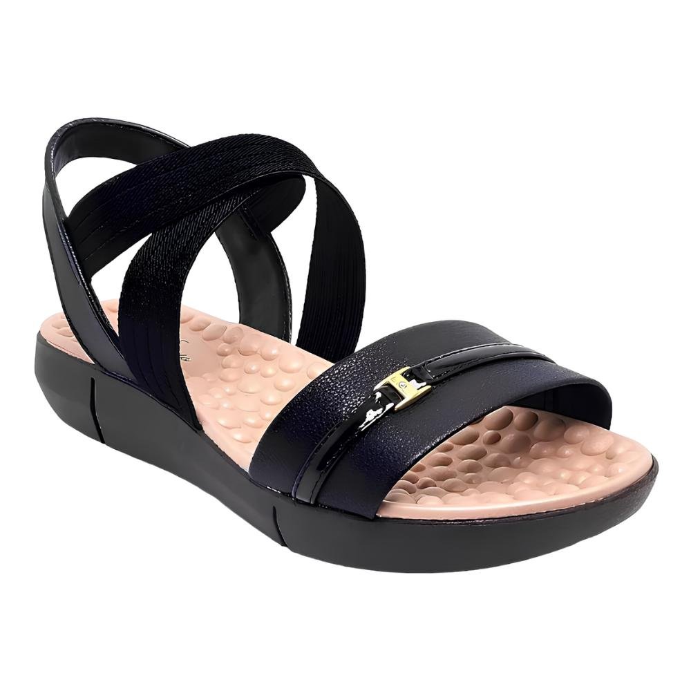 Sandália Feminina Modare Plataforma Tiras Elástica Cruzadas Preto 2