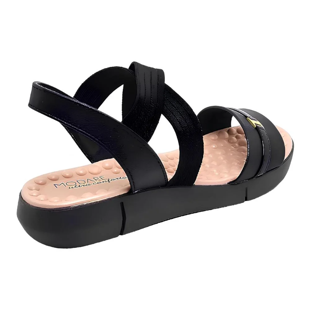 Sandália Feminina Modare Plataforma Tiras Elástica Cruzadas Preto 3