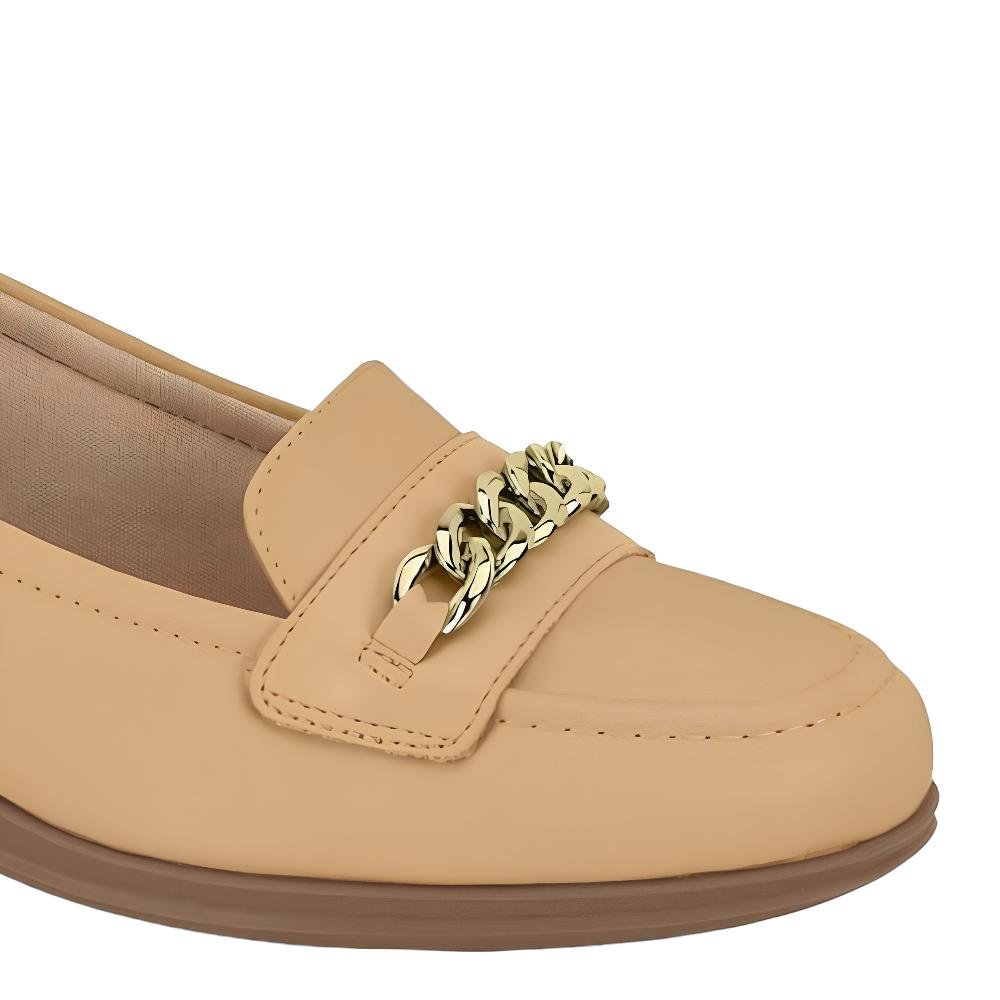 Sapato Feminino Confortável Mocassim Calce Fácil Modare Bege 3