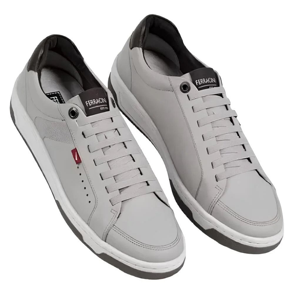 Sapatenis Ferracini Masculino Cinza-Claro Cinza 3