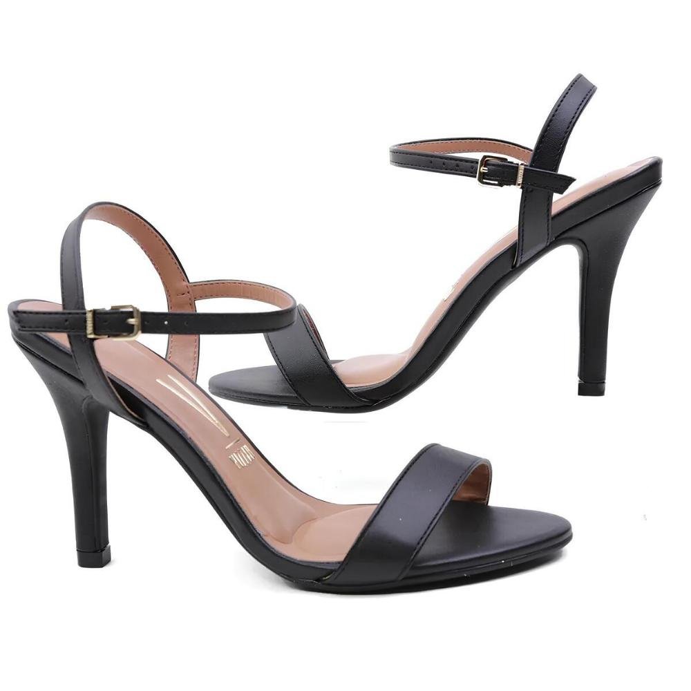 Sandália Feminina Vizzano Salto Fino Médio Casual Preto 2