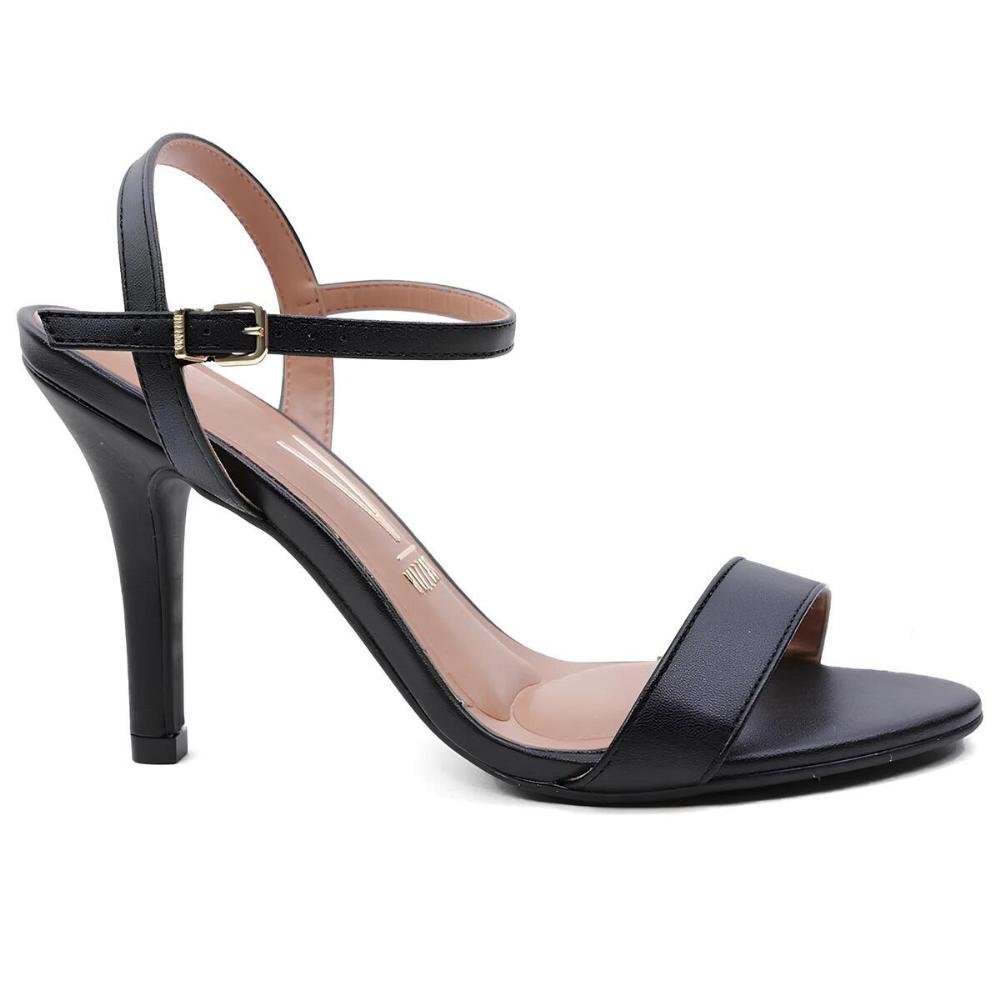 Sandália Feminina Vizzano Salto Fino Médio Casual Preto 1