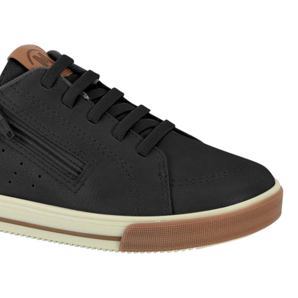 Tenis Infantil Menino Casual Detalhe Zíper Lateral Preto 3