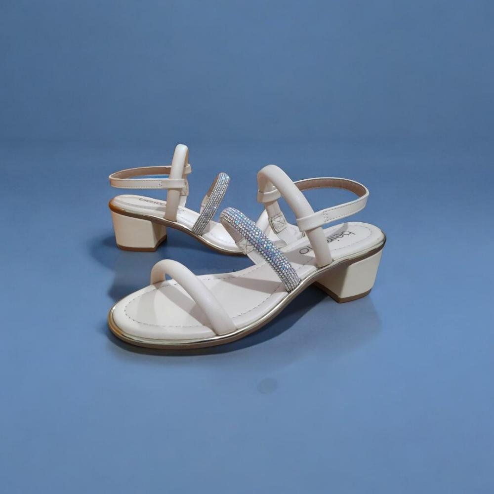Sandalia beira rio feminina salto robusto preto Bege 2