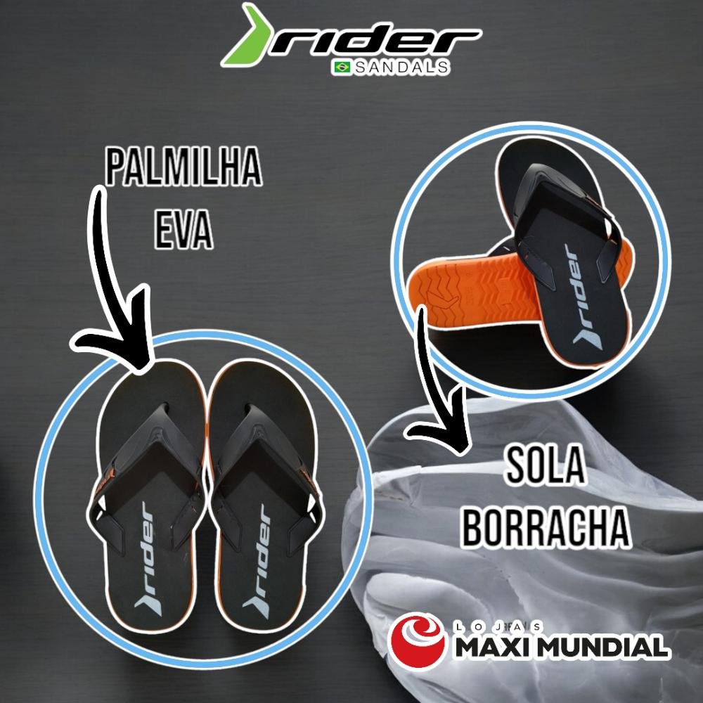 Chinelo rider masculino dia a dia eva casual Laranja 6