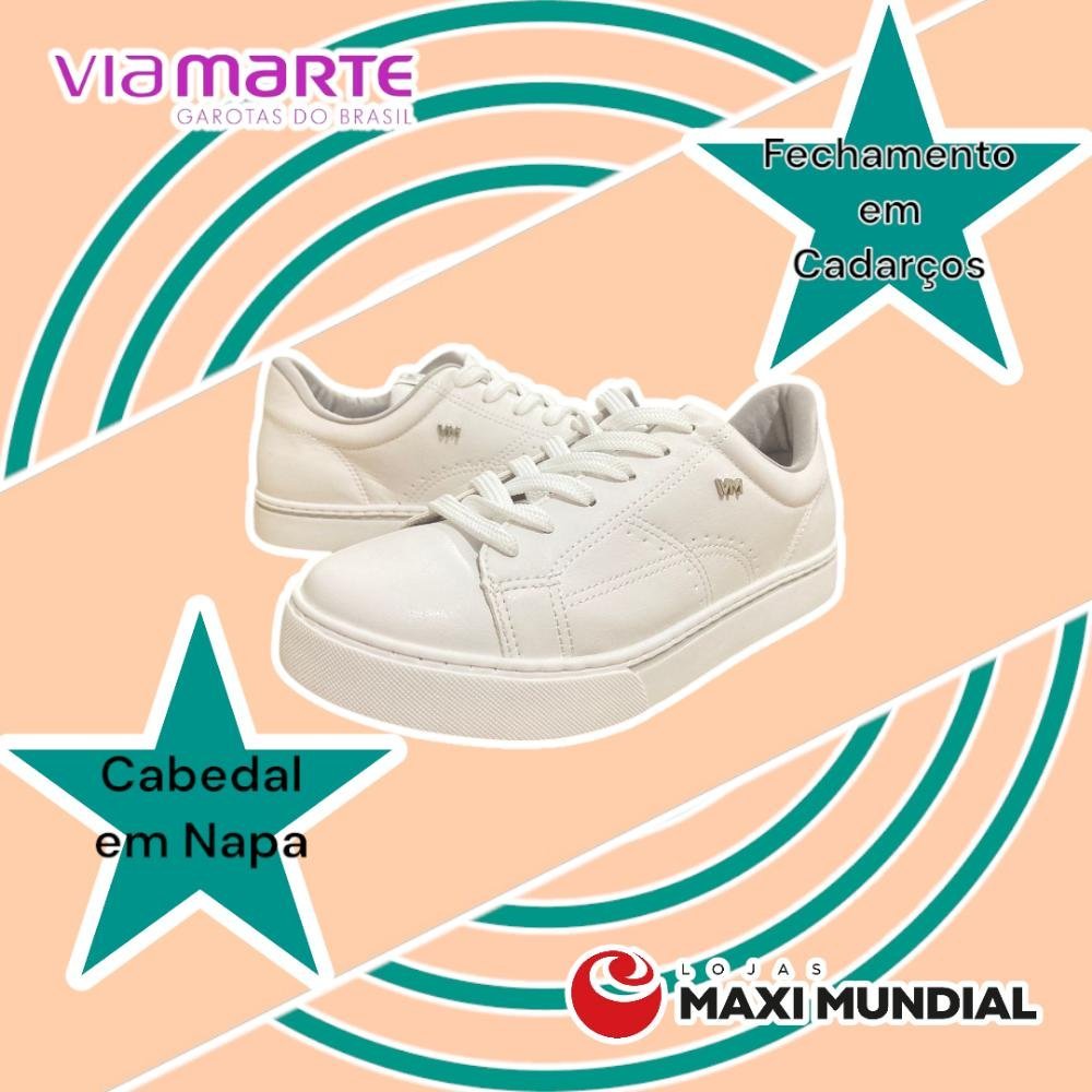 Tenis via marte feminino napa branco casual Branco 6