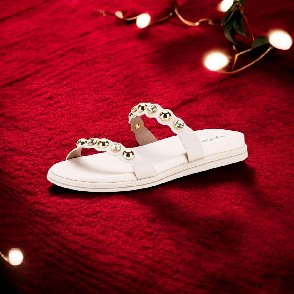 Tamanco Beira Rio Napa Feminina Com Pedrarias Branco 3