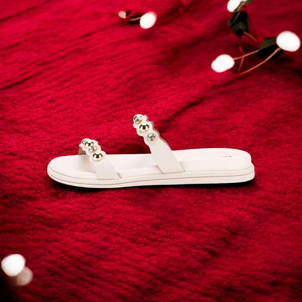 Tamanco Beira Rio Napa Feminina Com Pedrarias Branco 6