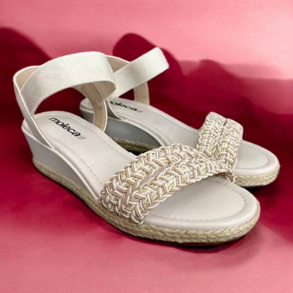 Sandália Plataforma Salto Anabela Moleca Sandália Anabela Moleca