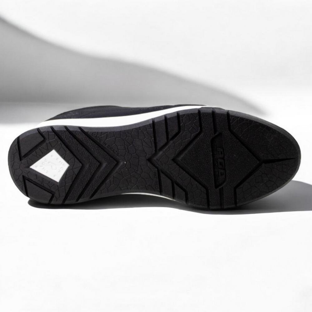 Sapato masculino pegada calce prático casual microfibra Preto 5