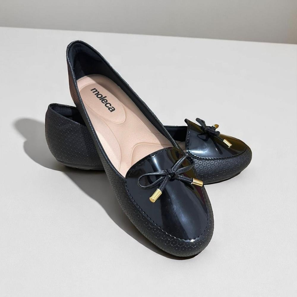 Sapatilha Feminina Moleca Napa Dalia/Verniz Preto 4