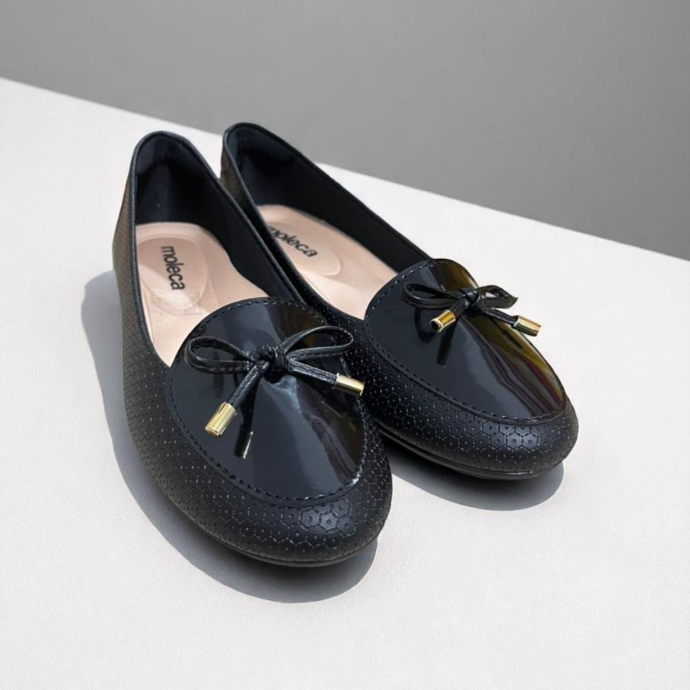 Sapatilha Feminina Moleca Napa Dalia/Verniz Preto 5