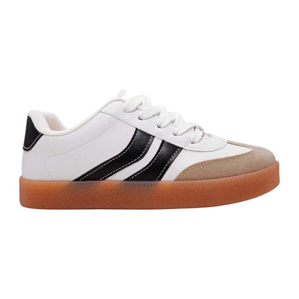 Tenis Molekinha Napa Camurça Branco-Preto Branco 1