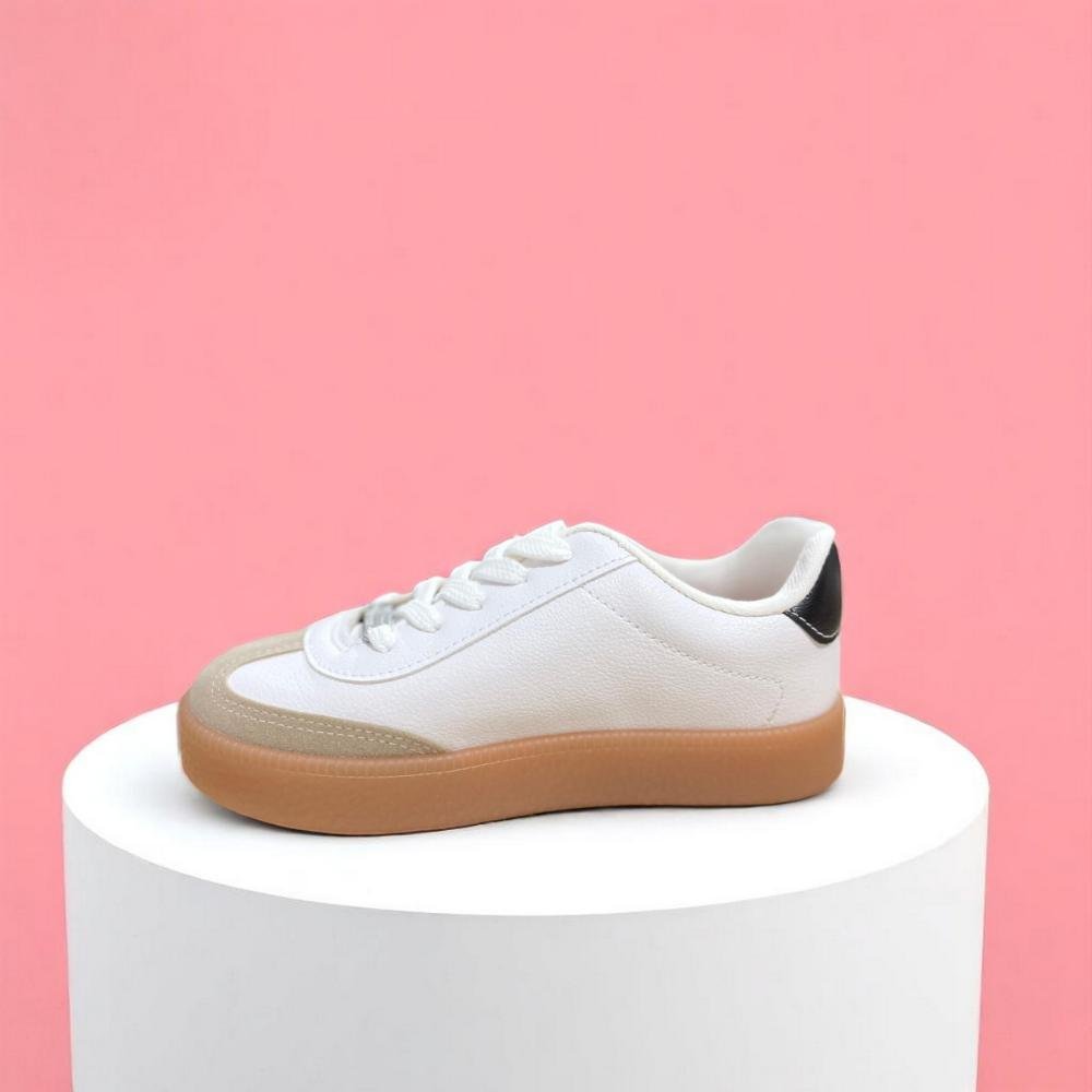 Tenis Molekinha Napa Camurça Branco-Preto Branco 4