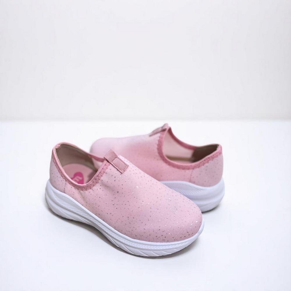 Tenis molekinha tecido shine comfy slip on menina infantil Rosa 2