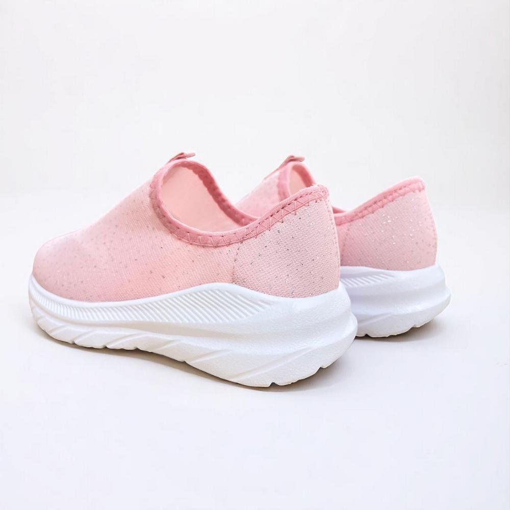 Tenis molekinha tecido shine comfy slip on menina infantil Rosa 3