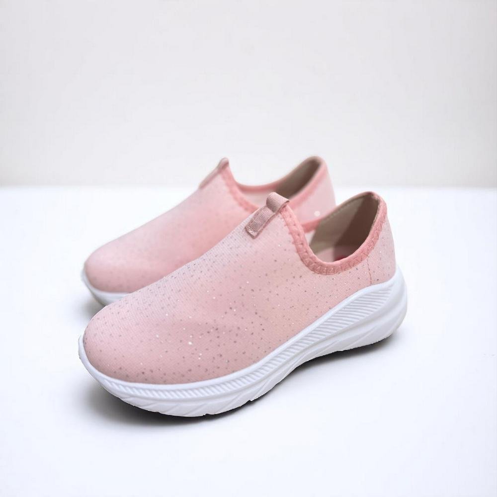 Tenis molekinha tecido shine comfy slip on menina infantil Rosa 4