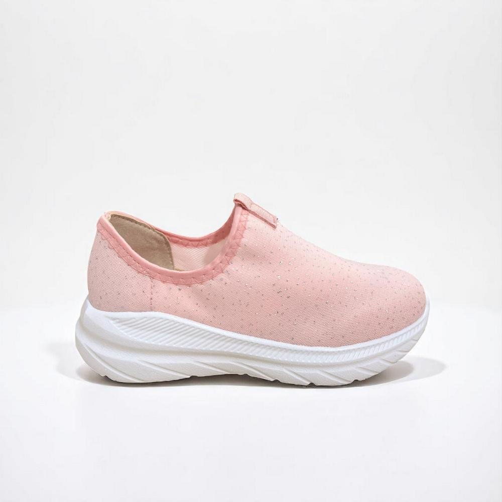 Tenis molekinha tecido shine comfy slip on menina infantil Rosa 6