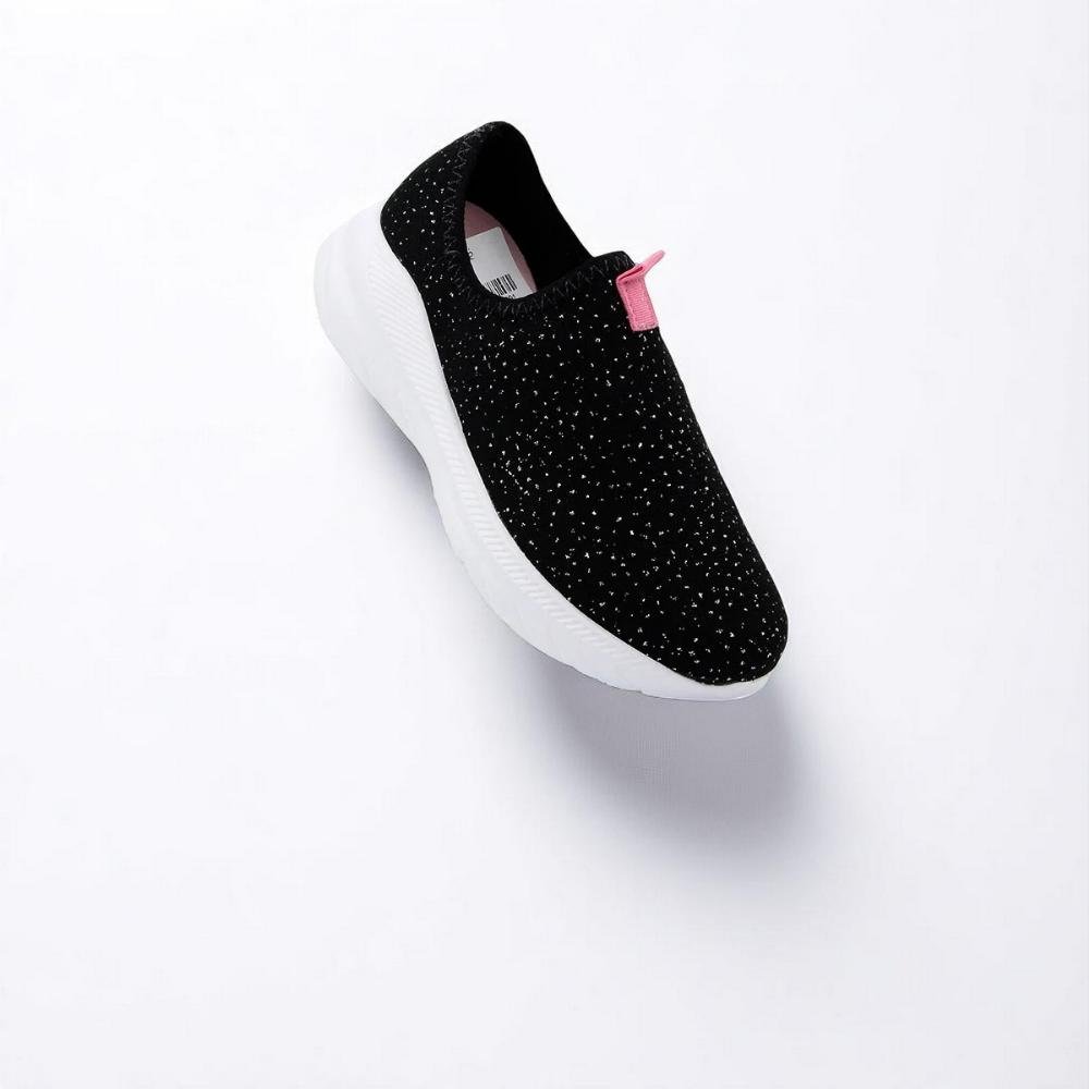 Tenis molekinha tecido shine comfy slip on menina infantil Preto 2